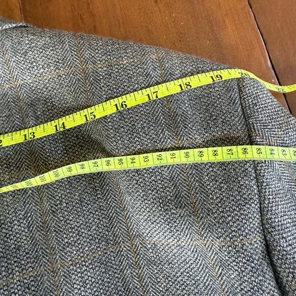 Vintage Chaps Ralph Lauren Jacket 44R Tweed Virgin Wool Blazer Sport Coat Brown - Picture 15 of 16